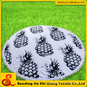 Custom Printed 100% Cotton Circle Beach Towel With Tassel, Round Beach Towel